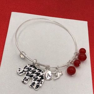 Houndstooth Elephant Charm Bracelet